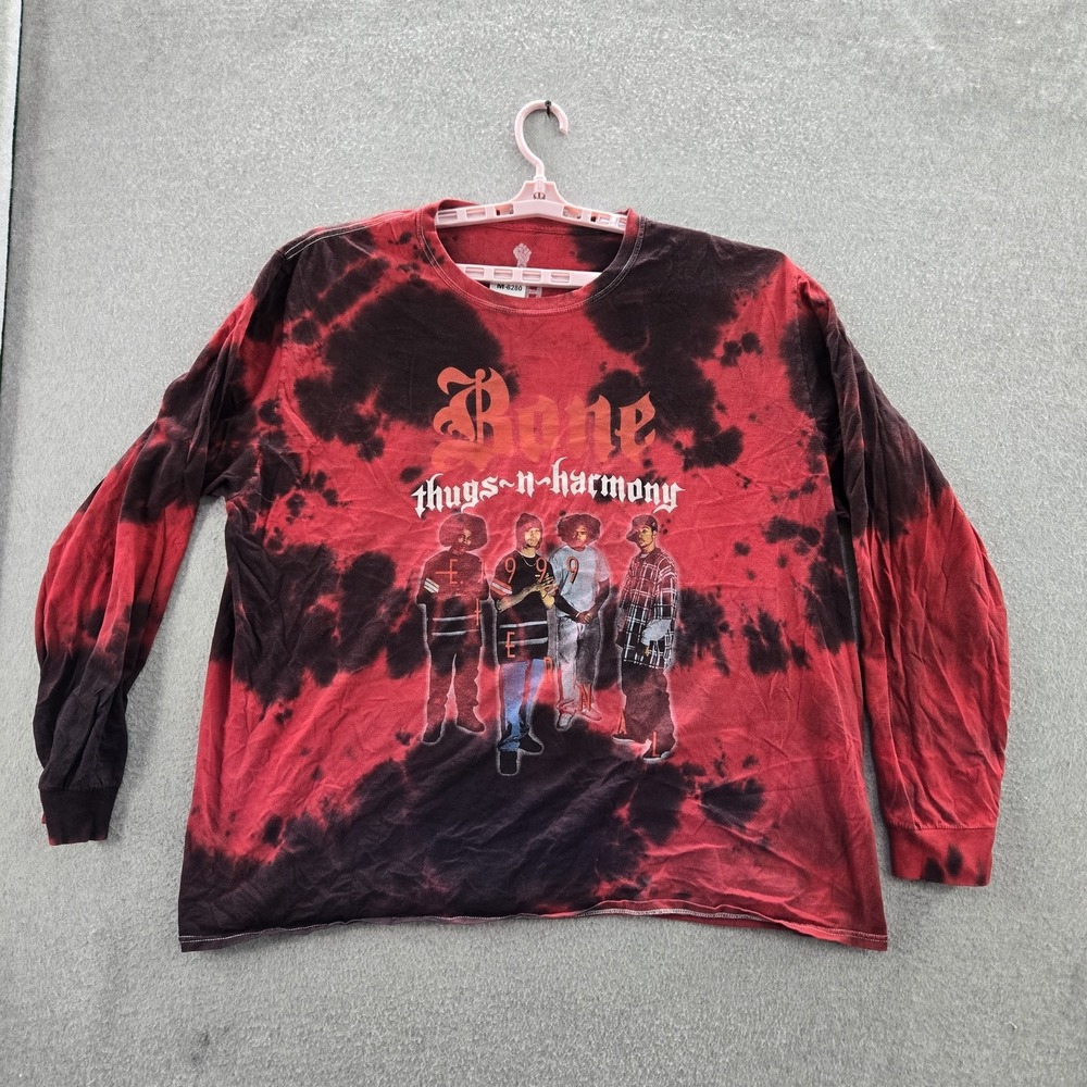 Bone Thugs-N-Harmony Women‎ Shirt 2X Red Tie Dye Long Sleeve Pullover Tee